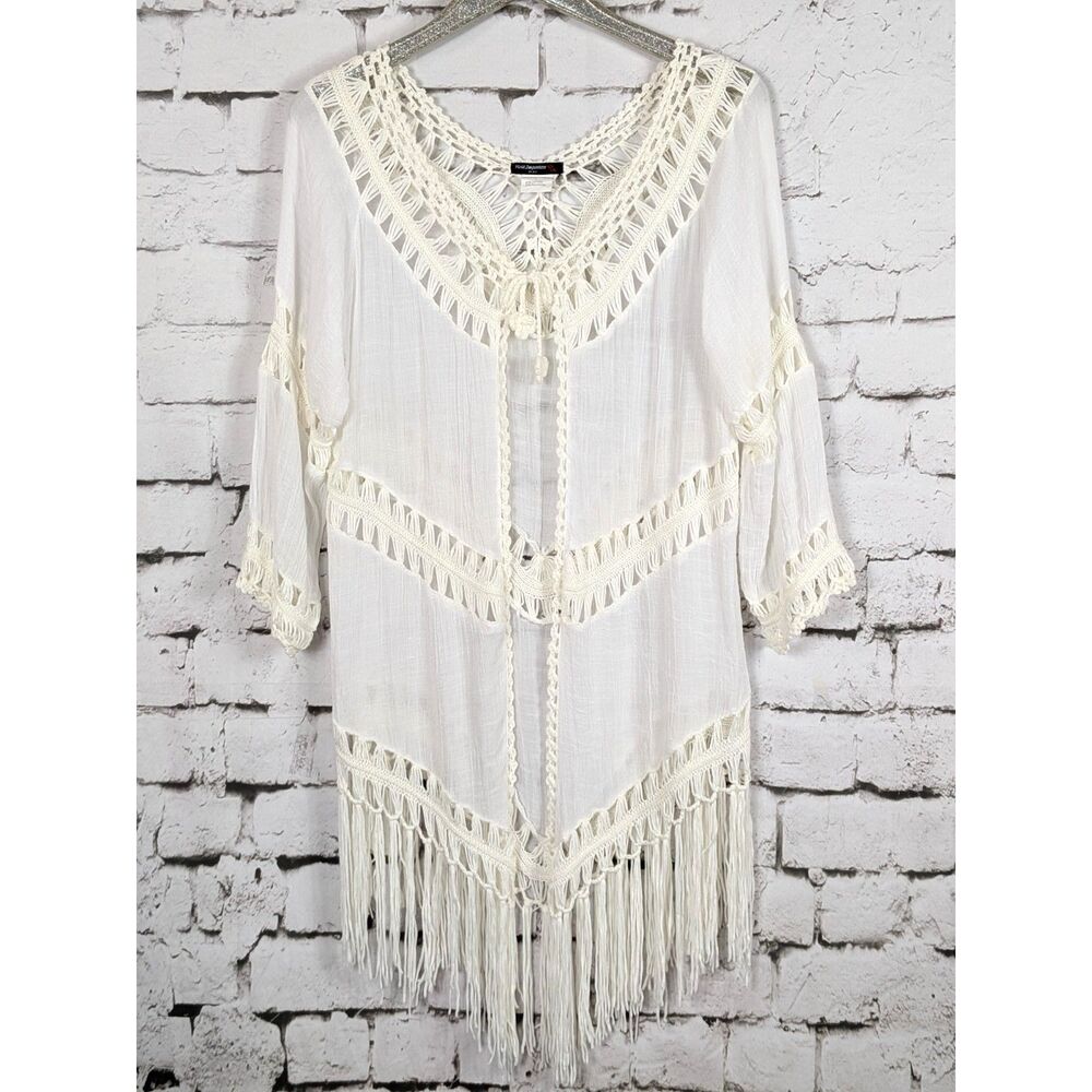 Bohemian Fringe Crochet Cover Up Hippie Beach Cruise Resort Festival Large